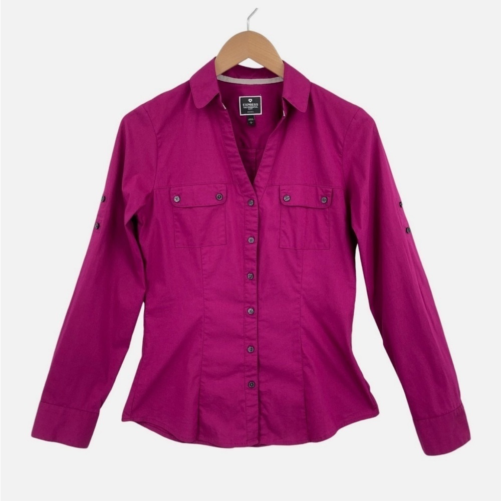 Express Women’s Fuchsia Button-Down Shirt